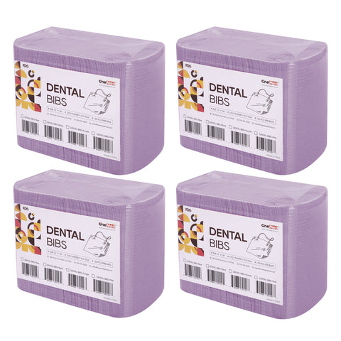 OneMed (Case of 500) Disposable Purple Dental Tattoo Patient Towel Bibs 3-Ply 13"x18"