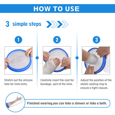 Medots Adult Wide Half Leg Cover Protector for Shower-Reusable Waterproof Cast Cover