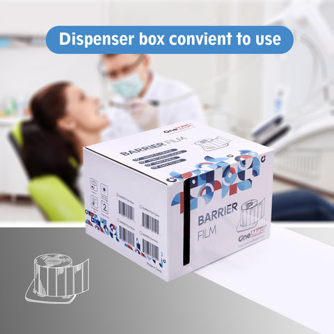 OneMed Dental Barrier Film Clear 2 Rolls 2400 Perforted Sheets 4"x6"