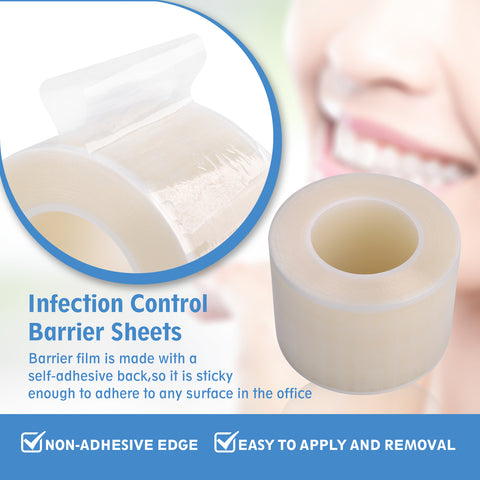 OneMed Dental Barrier Film Clear 4 Rolls 4800 Perforted Sheets 4"x6"