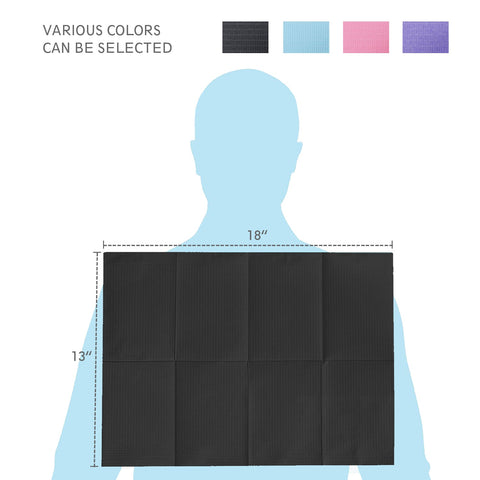 OneMed (Case of 500) Disposable Black Dental Tattoo Patient Towel Bibs 3-Ply 13"x18"