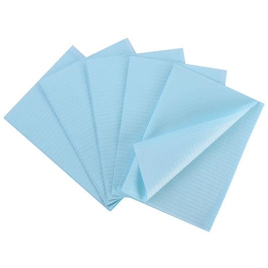 OneMed 250pcs Disposable Blue Dental Tattoo Patient Towel Bibs 3-Ply 13"x18"