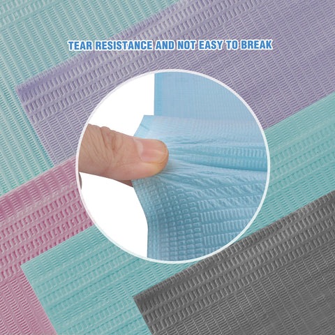 OneMed 1000(8 Bags) Disposable Blue Dental Tattoo Patient Towel Bibs 3-Ply 13"x18"