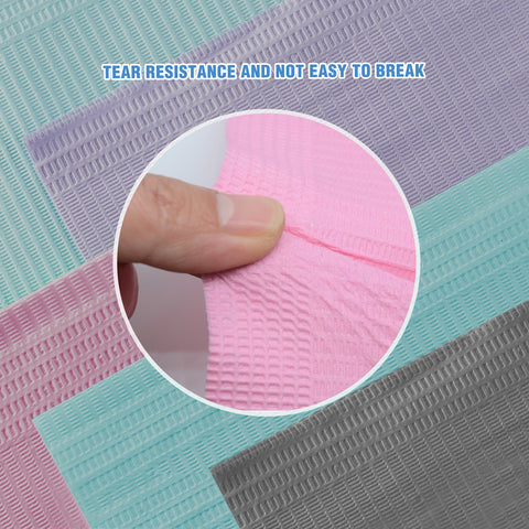 OneMed 250pcs Disposable Pink Dental Tattoo Patient Towel Bibs 3-Ply 13"x18"