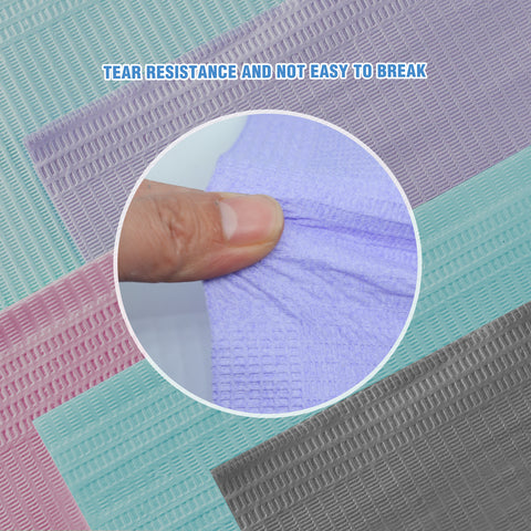 OneMed Disposable Purple Dental Tattoo Patient Towel Bibs 3-Ply 13"x18" 125/Bag