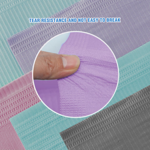 OneMed 250pcs Disposable Purple Dental Tattoo Patient Towel Bibs 3-Ply 13"x18"