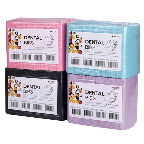 OneMed 250pcs Disposable Purple Dental Tattoo Patient Towel Bibs 3-Ply 13"x18"