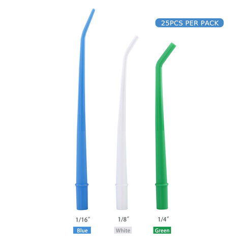 250(10 Bags) OneMed Dental Disposable Large Green 1/4" Surgical Aspirator Tips
