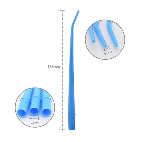 250(10 Bags) OneMed Dental Disposable Small Blue 1/16" Surgical Aspirator Tips