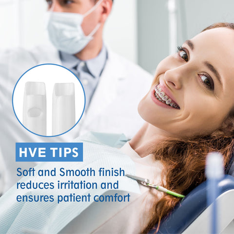 OneMed Dental White High-Volume Evacuation HVE Tips 1000(10 Bags)