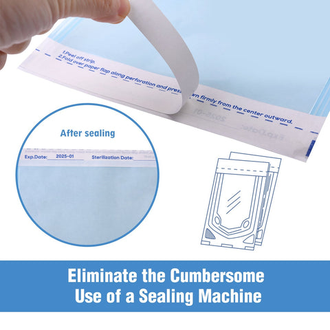 OneMed 3.5"x5.25" Self-Sealing Sterilization Pouches for Autoclave 200/Box