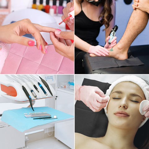 OneMed 250pcs Disposable Pink Dental Tattoo Patient Towel Bibs 3-Ply 13"x18"